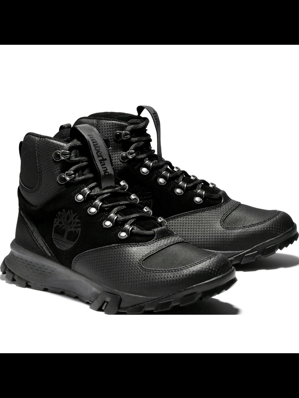 Timberland Mens Garrison Trail Mid Waterproof Hiking Boots Black Suede